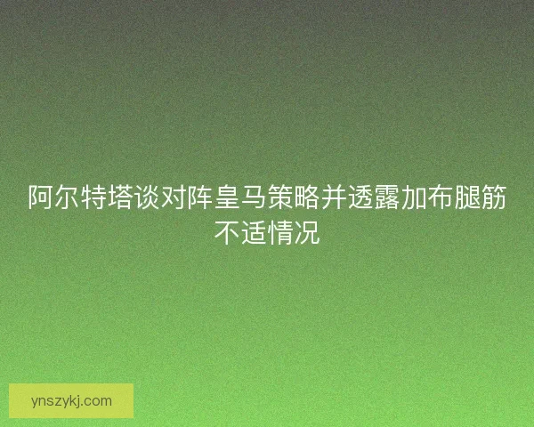 阿尔特塔谈对阵皇马策略并透露加布腿筋不适情况
