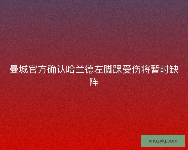 曼城官方确认哈兰德左脚踝受伤将暂时缺阵