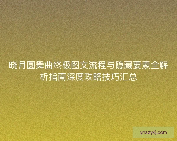 晓月圆舞曲终极图文流程与隐藏要素全解析指南深度攻略技巧汇总