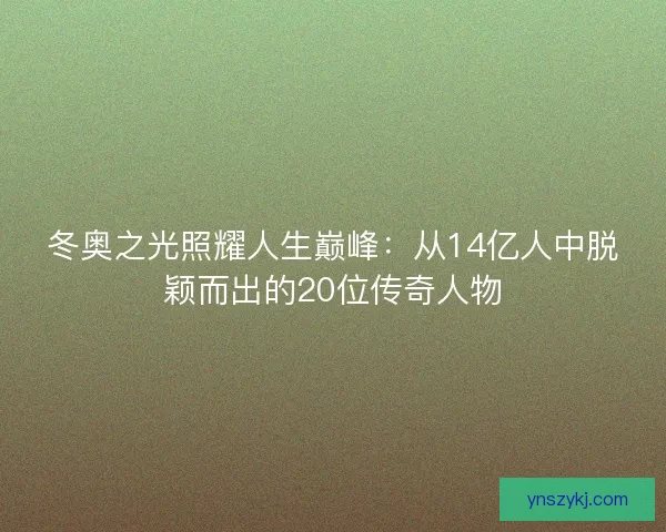 冬奥之光照耀人生巅峰:从14亿人中脱颖而出的20位传奇人物 冬奥之光照耀人生巅峰:从14亿人中脱颖而出的20位传奇人物