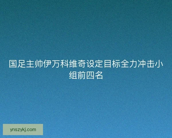 国足主帅伊万科维奇设定目标全力冲击小组前四名 国足主帅伊万科维奇设定目标全力冲击小组前四名